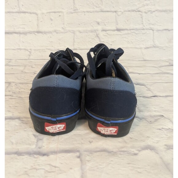 Vans Old Skool Pop Cush Canvas Blue Black Sneakers Mens 7 NEW Customized - Picture 4 of 8